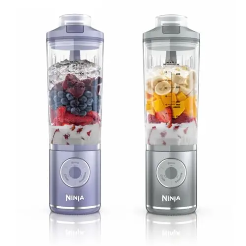 Ninja Blast Max Tragbarer Mixer mit 2 x 570 ml Mixbechern, wiederaufladbar, auslaufsicher, 3 Funktionen