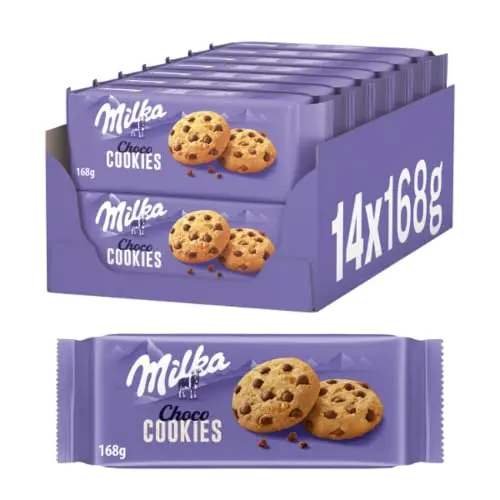 Milka Choco Cookies – Schokoladenkekse mit Alpenmilch-Schokolade – 14 x 168g