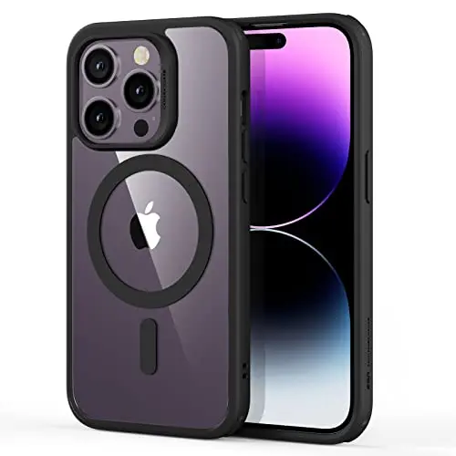 ESR Hülle für iPhone 14 Pro, kompatibel mit MagSafe, kratzfest, schwarzes Design