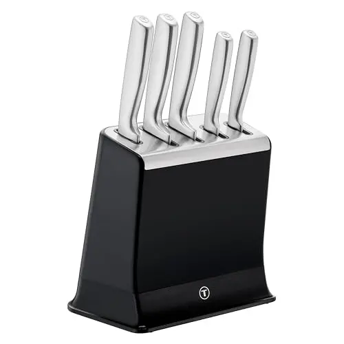 Tefal EverSharp Pro Messer-Set 5-tlg. mit selbstschärfendem Messerblock, Edelstahl, Schwarz