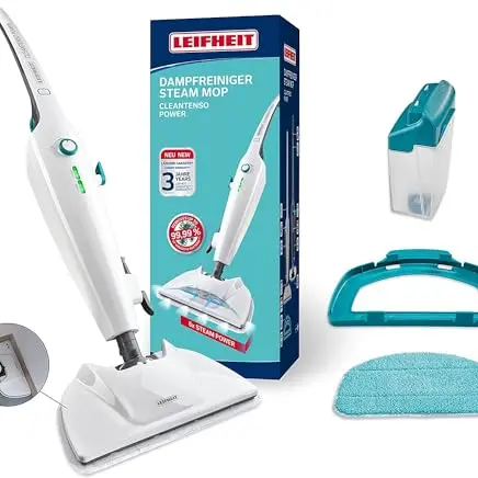 Leifheit Dampfreiniger CleanTenso Power 2.0 – effektive Bakterienbekämpfung, kurzer Aufheizzeit und 50 min Wischdauer