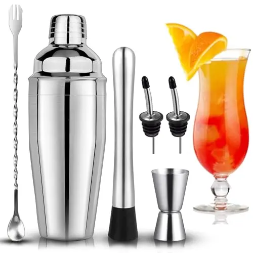 Zeuwets Cocktail Shaker Set, 750 ml Edelstahl mit Zubehör für Zuhause, Bar und Party