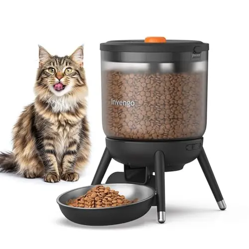Invengo Futterautomat für Katzen und Hunde, 3L mit Zeitsteuerung, Schwarz