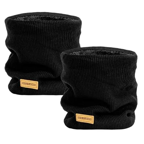 Kunoli 2er Set Winter Schlauchschal für Herren - Multifunktionstuch für Outdoor-Aktivitäten, schwarzer Loop Schal