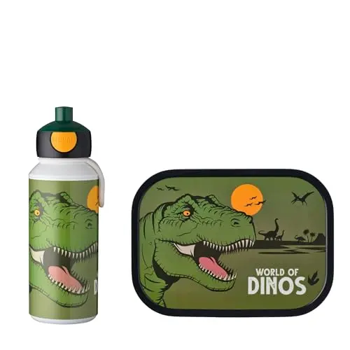 Mepal Pausenset Campus - Trinkflasche & Brotdose mit Dino-Design