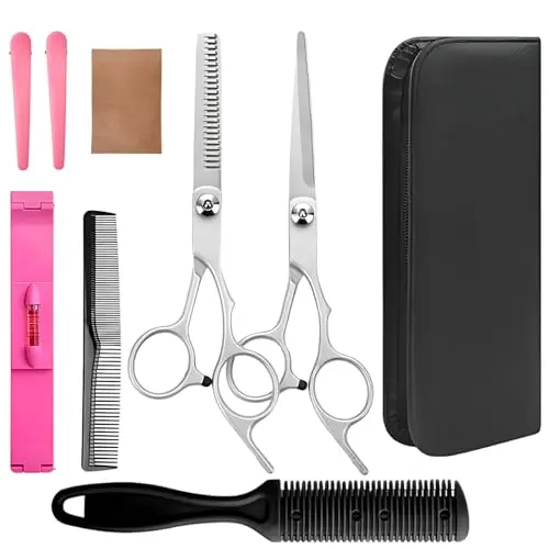 Friseurscheren Set mit 9 Teilen – Haarschneidezubehör für Damen und Herren im Friseursalon