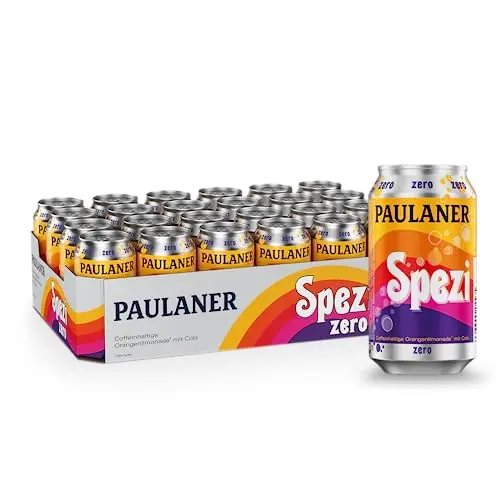 Paulaner Spezi Zero – Erfrischungsgetränk Cola & Orange, zuckerfrei, Einweg (24x0,33l)