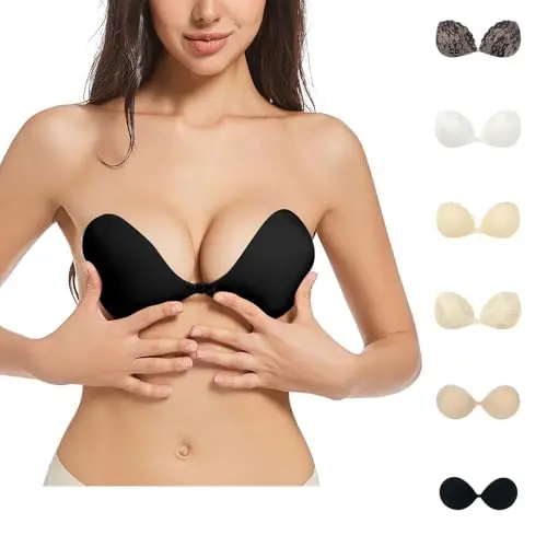 Still BH, Klebe Push Up, Trägerlos & Unsichtbar, Selbstklebender Strapless BH für Rückenfreies Kleid, Sport BH mit Starker Halt