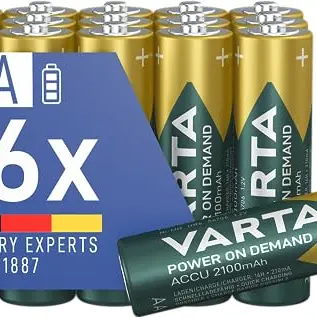 VARTA AA Ni-MH Batterien, wiederaufladbar, 16 Stück, 2100 mAh, sofort einsatzbereit