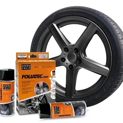 Foliatec Sprühfolie für Auto-Felgen, 2x 400ml, abziehbar, gute Deckkraft, anthrazit metallic matt