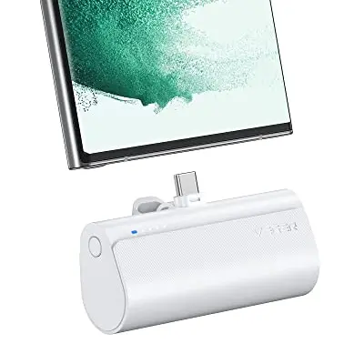 VEGER Power Bank 5000mAh, 20W PD Mini Externer Akku, Tragbares Ladegerät für USB C-Handys (Weiß)