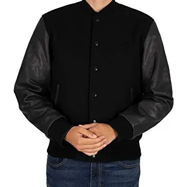 Schott NYC Herren Lcusa Lederjacke, schwarz, Größe Small