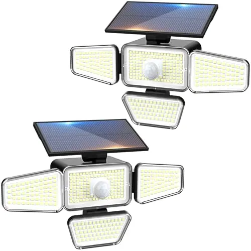 Peasur 2er Set Solarlampen mit Bewegungsmelder für Garten und Balkon