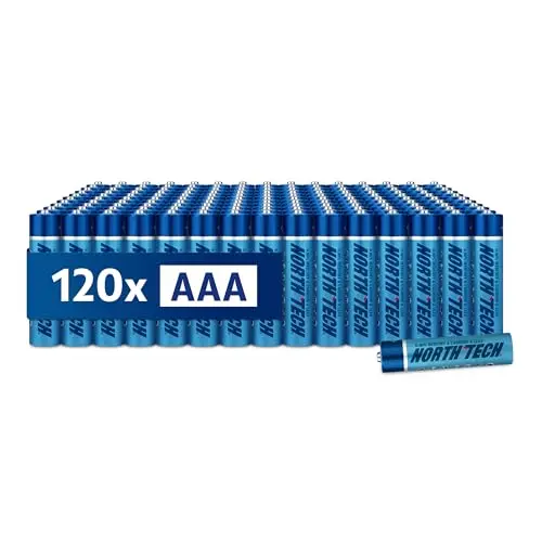 North Tech Extra Heavy Duty AAA Batterien – 120 Stück – 1,5V für Fernbedienungen, Wecker & Taschenlampen