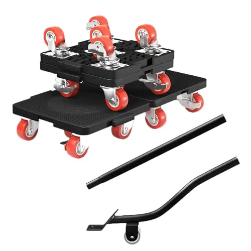 Möbelheber 360° drehbar mit 5-Rollen-Dollies und ausziehbarer Brechstange, 400 kg Kapazität