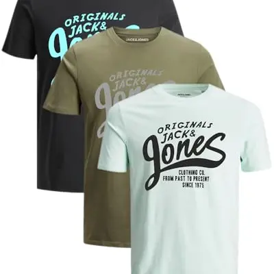 JACK & JONES Herren T-Shirts 3er-Set M-XL
