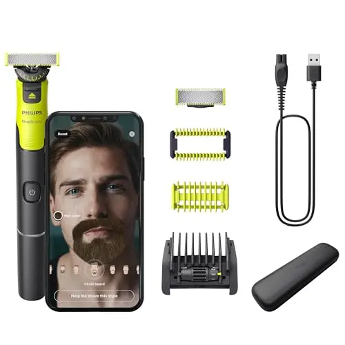 Philips OneBlade 360 Face & Body - Elektrischer Bartschneider und Rasierer mit 5-in-1-Trimmaufsatz, inklusive Reiseetui