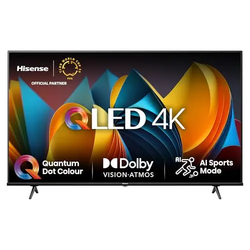Hisense 50E7NQ 50 Zoll 4K UHD QLED Fernseher mit Dolby Vision und Alexa, Schwarz [2024]