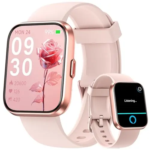 Smartwatch für Damen mit Telefonfunktion und Alexa, 110+ Sportmodi, IP68 wasserdicht, 1.8" HD Touchscreen