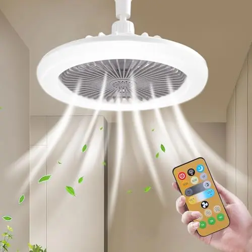 Shengruili Deckenventilator mit LED-Licht und Fernbedienung für Schlafzimmer und Kinderzimmer