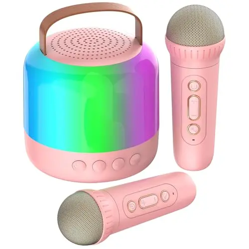 AIUNAOM Karaoke Maschine für Kinder mit 2 Mikrofonen – Tragbare Bluetooth-Lautsprecher für Hauspartys und Geburtstagsgeschenke