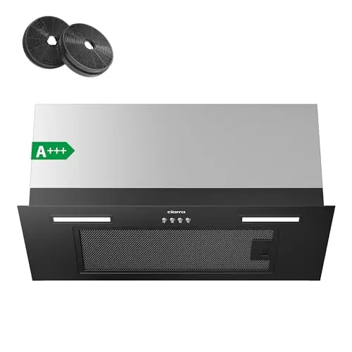 CIARRA CBCB6926A Einbau Dunstabzugshaube 60 cm - Edelstahl Schwarz, 3 Leistungsstufen