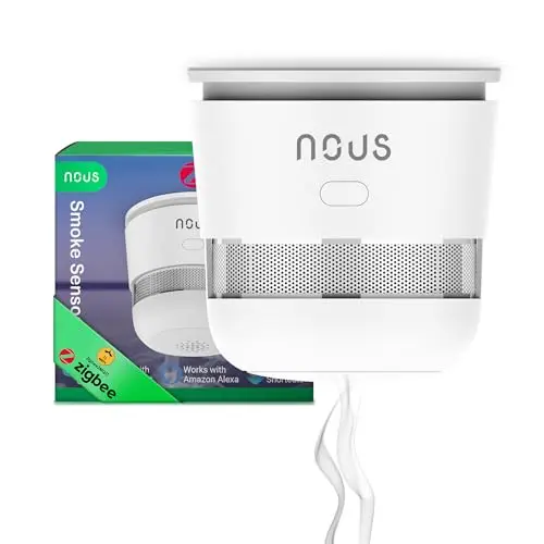 NOUS E8 ZigBee Smart Rauchmelder mit 85 dB Alarm, TÜV Rheinland zertifiziert, kompatibel mit Alexa und Google Home