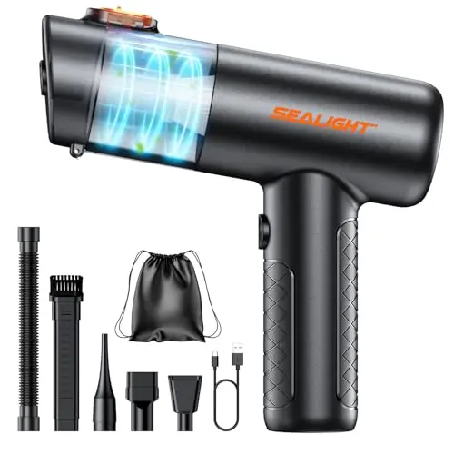 SEALIGHT Handstaubsauger Akku, Testsieger Autostaubsauger mit Quick-Empty, Schwarz