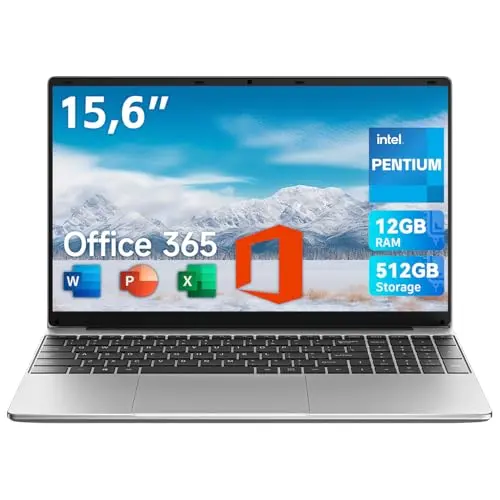 Jumper 2025 Laptop 15,6 Zoll FHD, 12 GB RAM, 512 GB, Office 365, Prozessor 6500Y