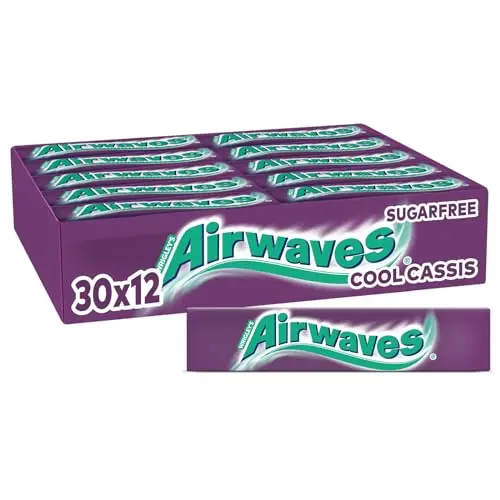 Airwaves Kaugummi Zuckerfrei Cool Cassis, 30 Packungen mit je 12 Dragees