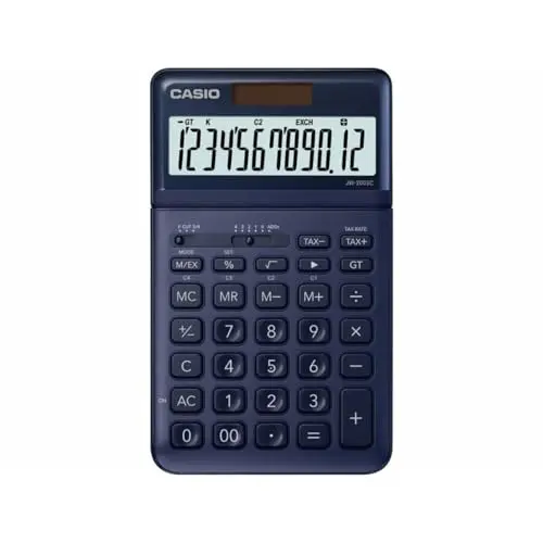 CASIO JW-200SC Tischrechner, 12-stellig, stylische Farben, solar/batteriebetrieben