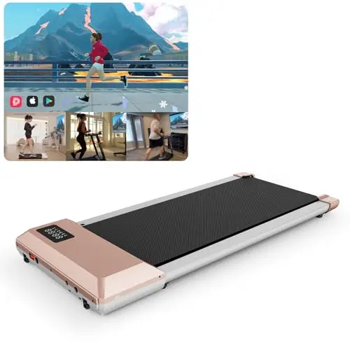 MJWW Walking Pad Raceable, Mini Laufband für Zuhause bis 136kg mit App-Steuerung und Trainingskursen