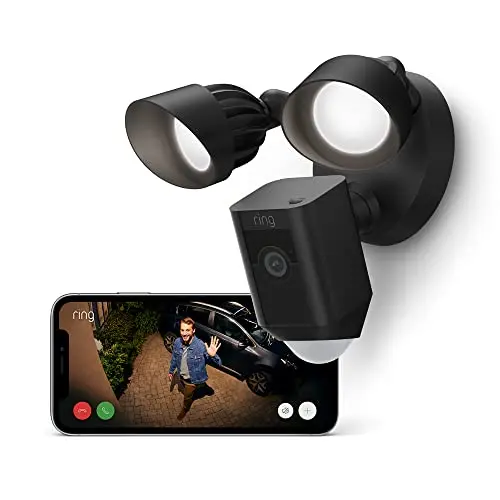 Ring Flutlichtkamera Plus | WLAN Überwachungskamera mit HD-Video, LED-Flutlicht, Nachtsicht & Sirene