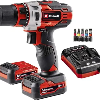 Einhell Akku-Bohrschrauber TE-CD 12/1 Li (12 V, 2-Gang, LED-Beleuchtung, inkl. 2 Akkus und Ladegerät)