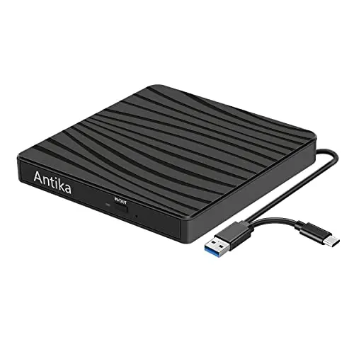 Externes DVD Laufwerk USB 3.0 Typ-C tragbar für Laptop und Desktop (Win11/10/8, Apple Mac)