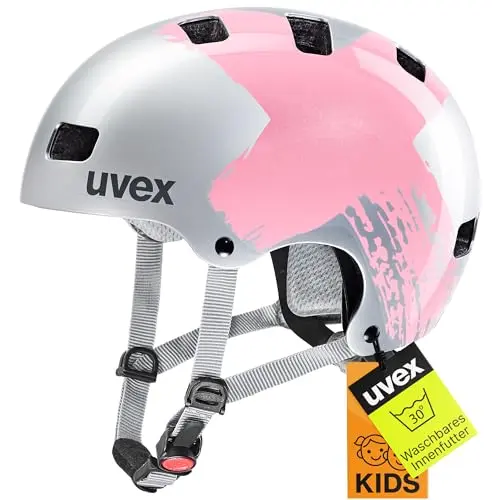 uvex Kid 3 - Robuster Fahrradhelm für Kinder - Silver/Rosé - 51-55 cm