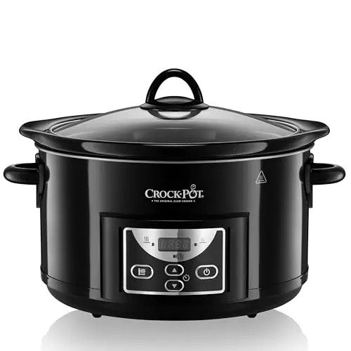 Crock-Pot Schongarer 4,7 l für bis zu 5 Personen, programmierbare Zeitschaltuhr, Schwarz