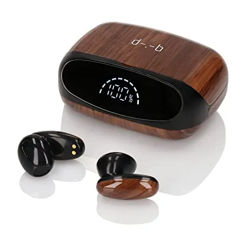 d-.-b In Ear Bluetooth Kopfhörer – Kabellose Earbuds mit HD Sound und Retro Holzoptik
