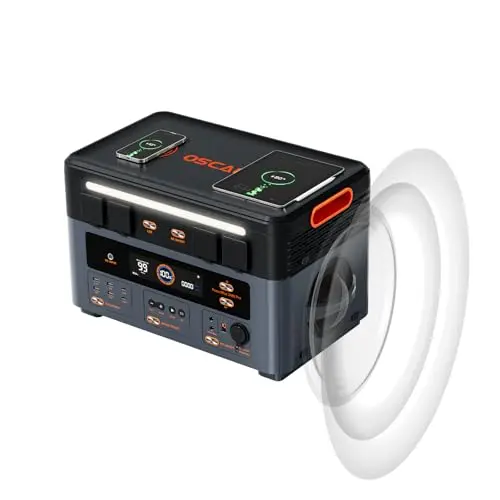 Oscal 2400W Tragbare Powerstation mit 2016Wh Akku und 50W Lautsprechern für Camping und Notstrom