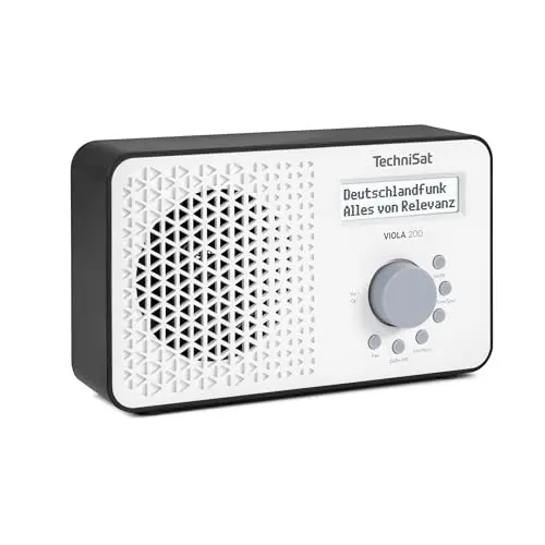 TechniSat Viola 200 - tragbares DAB+/UKW-Radio mit LCD-Display, Teleskopantenne, Kopfhöreranschluss, weiß/schwarz