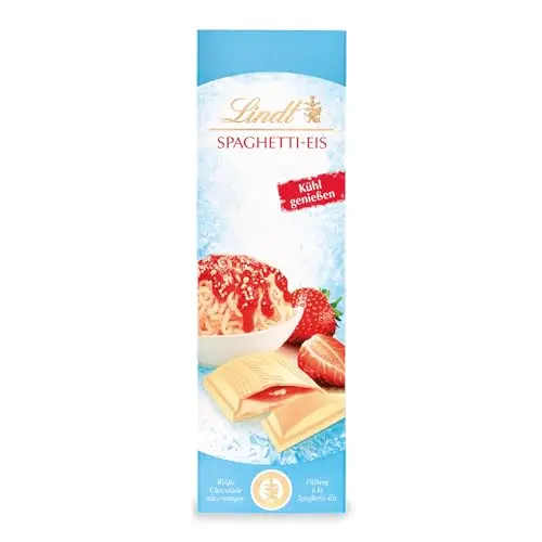 Lindt Spaghetti-Eis Schokolade | 100 g Tafel | Weiße Schokolade mit cremiger Füllung