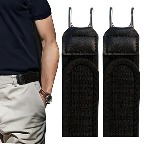 FLYGRRIV Schnallenloser Gürtel für Herren und Damen, Verstellbar mit Klettverschluss, Komfortabel und Einfach zu Bedienen (2 Stück)