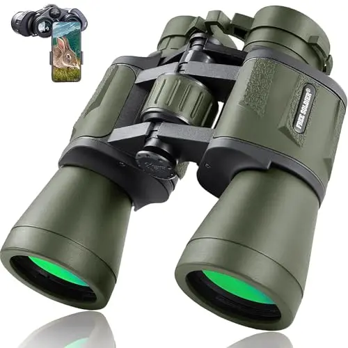 20x50 Jagd Fernglas für Erwachsene mit Smartphone-Adapter – Wasserdichtes Fernglas für Vogelbeobachtung und Wandern, Grün