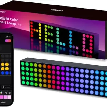 Yeelight Smart LED Pixel Tischlampe, RGB, Musik-Sync, Uhrzeit, App-Steuerung, 2,4 GHz WLAN, Schwarz