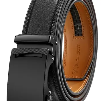BULLIANT Herren Gürtel mit Ratsche, Ledergürtel für Anzug und Business, Breit 35mm, Schwarz, Größe verstellbar