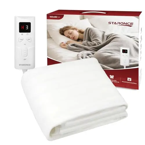 Staronce Heizdecke 150x80 cm - Heizunterbett mit 10 Heizstufen, Abschaltautomatik & Überhitzungsschutz