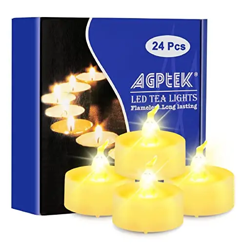 AGPTEK 24 LED Teelichter mit Timer - Flammenlose Kerzen für Haus Dekoration