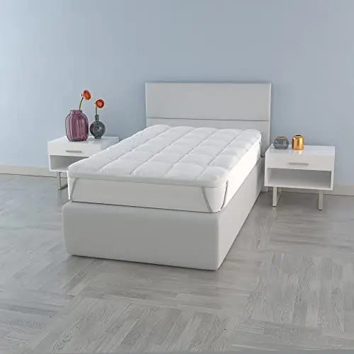 Gestepptes Topper-Set Plus, Matratzenschoner, Weiß, 80x195 cm