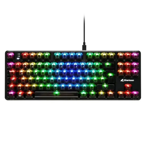Sharkoon Crystal Shark RGB Gaming Tastatur, Kabellos & Kabelgebunden