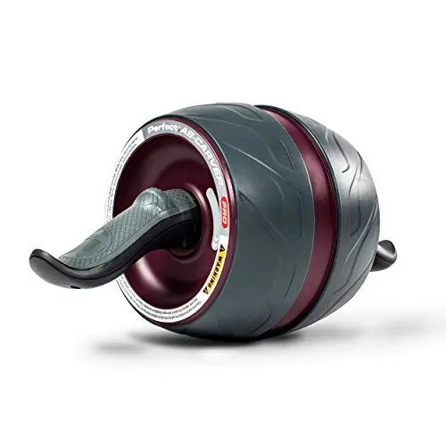Perfect Fitness Bauchtrainer mit Knieschützern und Abroller für zuhause, Schwarz